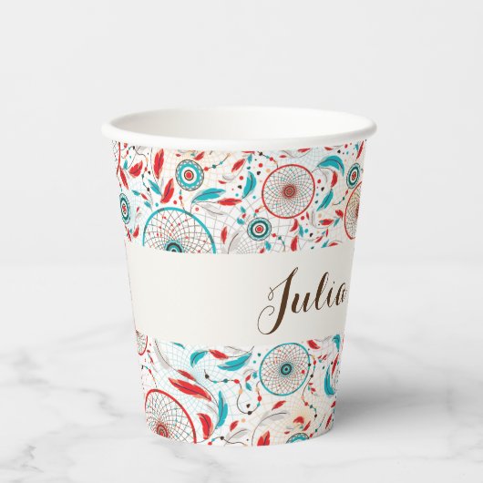 ボホトライバルの羽ドリームキャッチャー結婚ズ 紙コップ (正面)