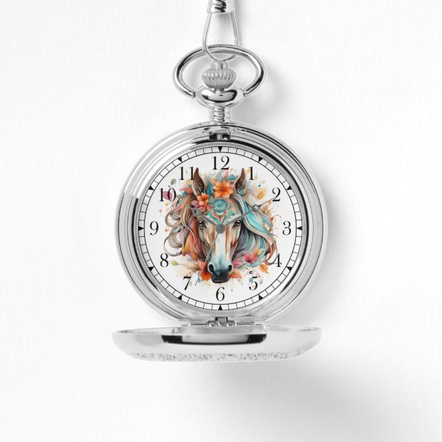 ボホトライバルウォーターカラーホースシスタイリッシュック女性 腕時計 (正面)