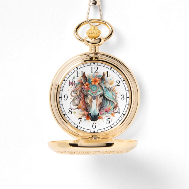 ボホトライバルウォーターカラーホースシスタイリッシュック女性 腕時計 (正面)