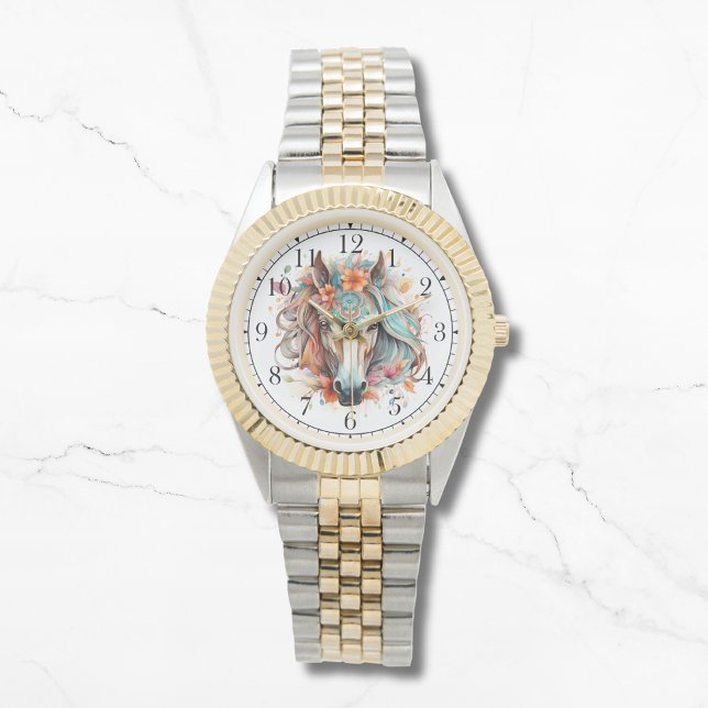 ボホトライバルウォーターカラーホースシスタイリッシュック女性 腕時計 (クリエイターアップロード済み)