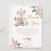 ボホトライバルウッドランドアニマルズ誕生日《キリスト教》洗礼式や命名式 サンキューカード (正面)