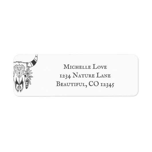 ボホトライバルスカルボヘミアンアドレス ラベル (正面)