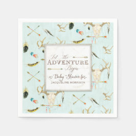 ボホトライバルディアー交差アローズ男の子の赤ちゃんシャワー スタンダードカクテルナプキン