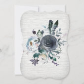 ボホトライバルフローラ〔雄ジカの〕枝角結婚式招待状ネイビー 招待状 (裏面)