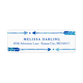 ボホトライバルブルー&ティール（緑がかった色）アロー住所 シール