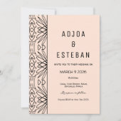 ボホトライバルプリントクリームアンドブラック 招待状 (正面)