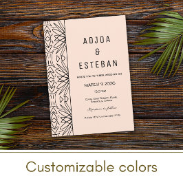 ボホトライバルプリントクリームアンドブラック 招待状