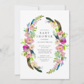 ボホトライバルリースベビーシャワー招待状 招待状 (正面)
