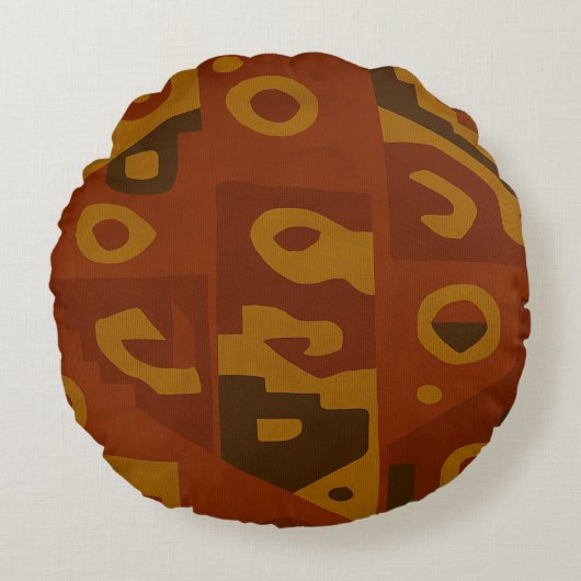 ボホトライバル型円枕 ラウンドクッション (正面)