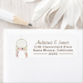 ボホトライバル素朴オンホワイト差出人住所 ラベル (インサイチュ)