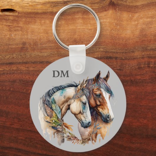 ボホトライバル羽根馬 キーホルダー (正面)