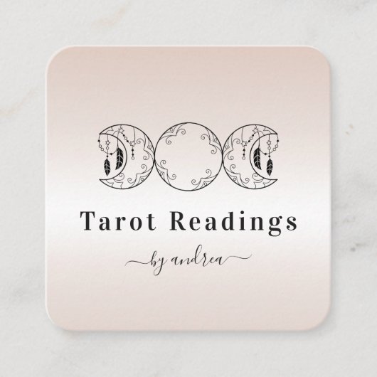 ボホトリプルムーンクリームリーダエネルギーヒーラー スクエア名刺 (正面)