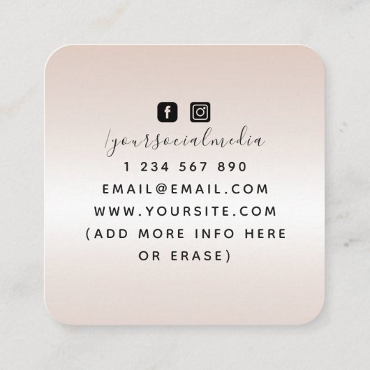 ボホトリプルムーンクリームリーダエネルギーヒーラー スクエア名刺 (裏面)