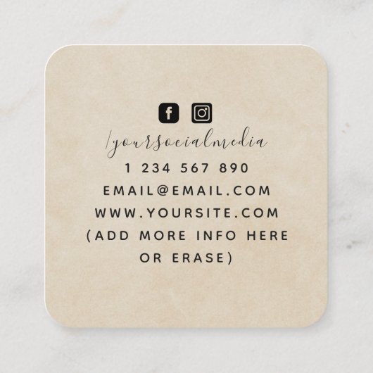 ボホトリプルムーンベージュサンドシナタロットリーダー スクエア名刺 (裏面)