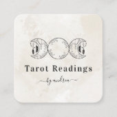 ボホトリプルムーンホワイト大理石読み取りエネルギーヒーラー スクエア名刺 (正面)