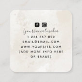 ボホトリプルムーンホワイト大理石読み取りエネルギーヒーラー スクエア名刺 (裏面)