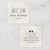 ボホトリプルムーンホワイト大理石読み取りエネルギーヒーラー スクエア名刺 (正面/裏面)