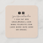 ボホトリプルムーン&フェザーベージュエナジーヒーラー スクエア名刺 (裏面)