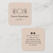 ボホトリプルムーン&フェザーベージュエナジーヒーラー スクエア名刺 (正面/裏面)