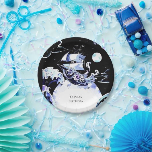 ボホトレジャー狩り海賊版誕生日 ペーパープレート (パーティー)