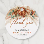 ボホトレンディーテラコッタ銅フローラ赤ちゃんシャワー フェイバータグ (裏面)