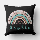 ボホトレンディーレインボーパーソナライズされたウィズネーム クッション (裏面)
