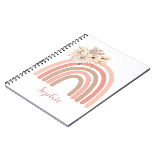 ボホトレンディーレインボーピンク乾花 ノートブック (左側)