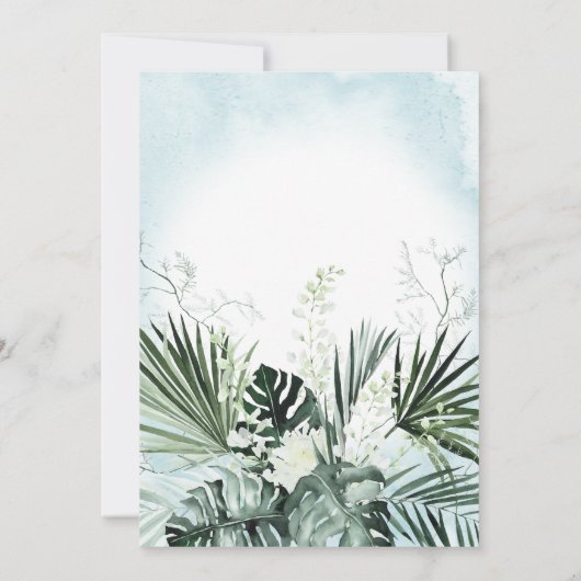 ボホトロピカルアクアウォーターカラーブライダルブランチ 招待状 (裏面)