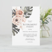 ボホトロピカルウォーターカラーフローラ退職パーティー 招待状 (スタンド正面)