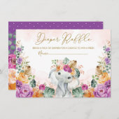 ボホトロピカルオータムゾウベビーおむつラッフル エンクロージャーカード (正面/裏面)