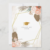 ボホトロピカルゴールドフォイルタッセルフローラ卒業 招待状 (裏面)