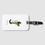 ボホトロピカルサボテンレターJモノグラムブリデメイド ラゲッジタグ (正面横)