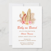 ボホトロピカルサーフベビーオンボードベビーシャワー 招待状 (正面)