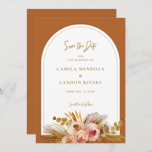 ボホトロピカルセーブ・ザ・デート案内カードC103 セーブザデート (正面/裏面)