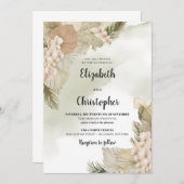 ボホトロピカルドライパーム離れホワートローズラン 招待状 (正面/裏面)