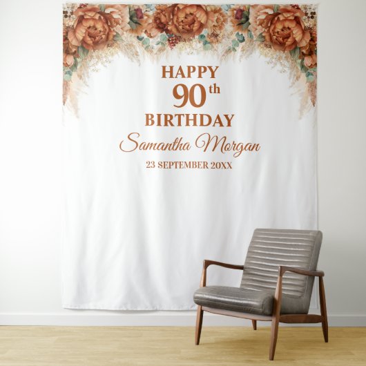 ボホトロピカルパンパスグラスパーム90歳の誕生日 タペストリー (インサイチュ)