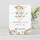 ボホトロピカルパンパスグラスフローラガールベビーシャワー 招待状 (スタンド正面)