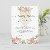 ボホトロピカルパンパスグラスフローラ誕生日パーティー 招待状 (スタンド正面)