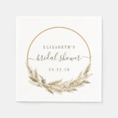 ボホトロピカルパンパスグラスブライダルシャワー スタンダードカクテルナプキン (正面)