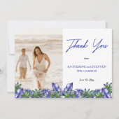 ボホトロピカルパープル | グリーン結婚フォト感謝していY サンキューカード (正面)