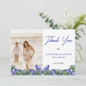 ボホトロピカルパープル | グリーン結婚フォト感謝していY サンキューカード (スタンド正面)