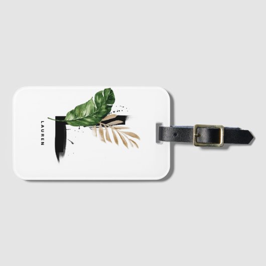 ボホトロピカルパーム文字Lモノグラム花嫁メイド ラゲッジタグ (正面横)