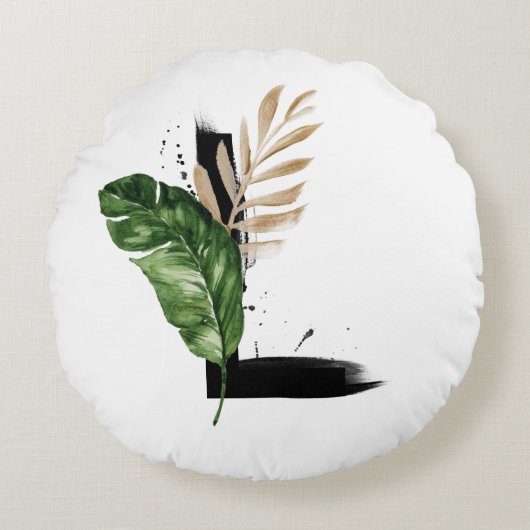 ボホトロピカルパ離れームレターモノグラム ラウンドクッション (正面)