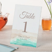 ボホトロピカルビーチとヤシの木台番号 台座サイン (インサイチュ)