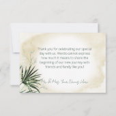 ボホトロピカルビーチウォーター結婚カラー サンキューカード (裏面)