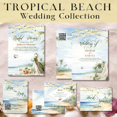 ボホトロピカルビーチQRコードRSVP 結婚's ノートカード