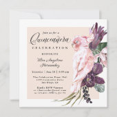 ボホトロピカルピンクオウムフローラキンセアニェラ 招待状 (正面)