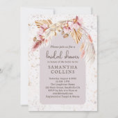 ボホトロピカルピンクフローラブライダルシャワー 招待状 (正面)