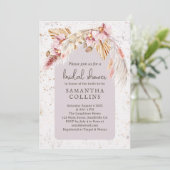 ボホトロピカルピンクフローラブライダルシャワー 招待状 (スタンド正面)