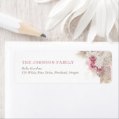 ボホトロピカルピンクローズベビーシャワー差出人住所 ラベル (インサイチュ)